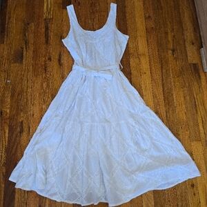 Kiel James Patrick White Midi Sleeveless Sundress